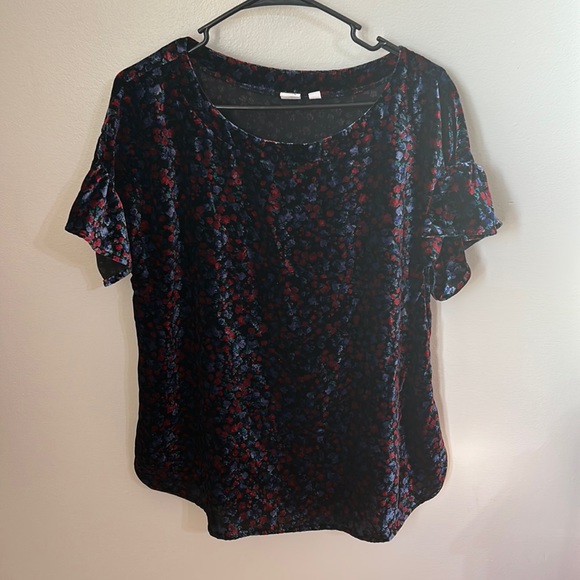 Gap Velvet Ruffle Sleeve Blouse - Picture 4 of 6